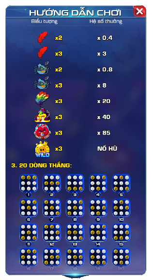 Cách tính thưởng của game Angry Birds Win79